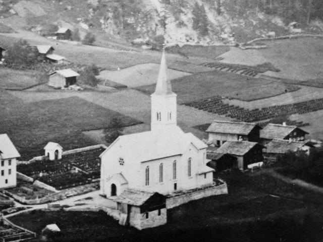 Luftbild Pfarrkirche Gaschurn